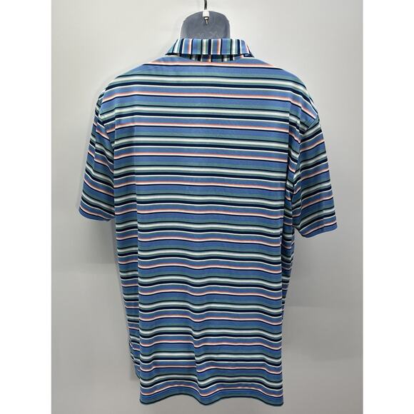 Peter Millar Polo Shirt L Multi Striped Summer Comfort Golf Performance Preppy - Picture 4 of 6